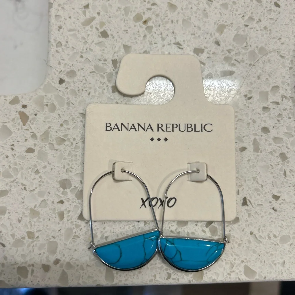 Banana Republic Silver and Turquoise Earrings - Picture 2 of 3